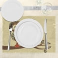 thumbnail image 3 of Ambesonne Retro Place Mats Set of 4, Owl Sitting on Branch, Standard Size, Brown Cream Teal, 3 of 6