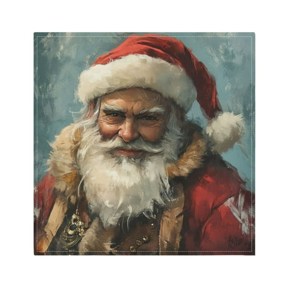 Napkin Satin Napkin 20*20Inchx1 Kitchen Towel Dinner Plate Towel Decorative Towel Napkin Tea Towel Suitable For Kitchen Table Santa Claus Pattern