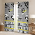 thumbnail image 2 of Feelyou Cartoon Football Kids Blackout Curtains Set of 2 (52x84 Each), Soccer Sports Lover Window Curtains, Grey Check Buffalo Curtains and Drapes, Blackout Curtains Bedroom Decor, 2 of 6