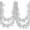 thumbnail image 3 of LAMPHOME 10 Pack 10ft Silver Tinsel Garland, 3.5in (9cm) Wide Glitter Metallic Twist Garland, Indoor Outdoor Decor for Christmas, Wedding, Party, 3 of 7