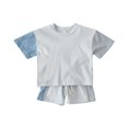 thumbnail image 2 of Agkizg 2PC Color Blocked Short Sleeve Top Shorts Set Casual Summer Outfits (Toddler Boy's or Toddler Girl's),2-Piece Set,Sizes 0-18 Months, 2 of 5
