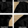 thumbnail image 6 of Kids Boys Solid Color Cargo Shorts Knee Length Multiple Pockets Casual Style Stylish Bottoms for Summer Outdoor Activities Black 5 Years-6 Years, 6 of 6