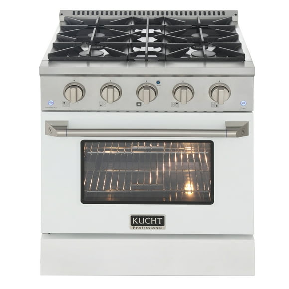 KUCHT Professional 30 in. 4.2 cu. ft. Propane Gas Range with Convection Oven and white door