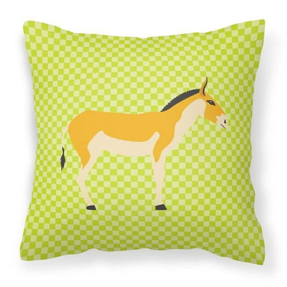 Carolines Treasures BB7680PW1818 Turkmenian Kulan Donkey Green Fabric Decorative Pillow, 18 x 18 in.