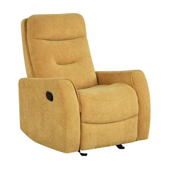 Glory Furniture Paterson Swivel Recliner in Yellow
