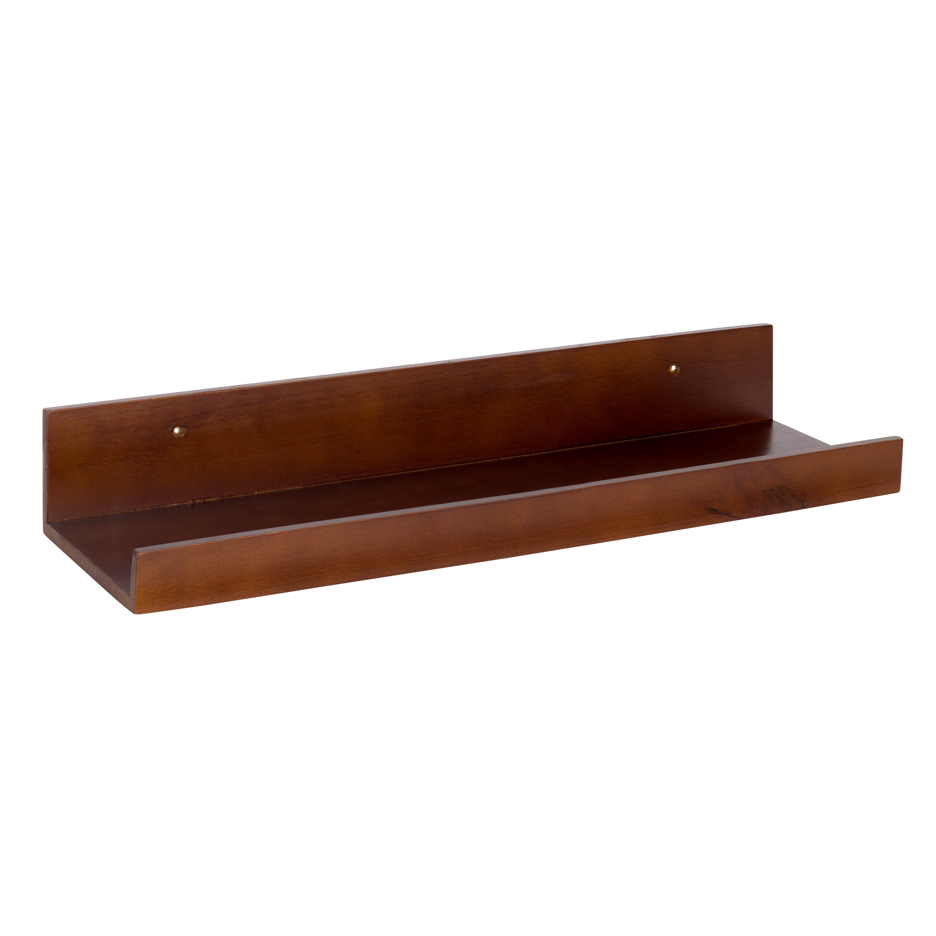 Kate and Laurel Wood Floating Shelf, 24" x 6", Brown