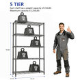 thumbnail image 3 of M MZG Black 5-Tiers Shelf Metal Storage Shelves Standing 1750 Lbs Organizer,15.7 D x 45.3" W x 70.4" H, 3 of 8