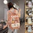 thumbnail image 3 of FUZHIQ Cute Cartoon School Bag for Ages 3-9 Grade Plush Star Decor Detachable Mini Pouch Casual Student Daily Backpack, Red, 3 of 9