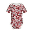 thumbnail image 2 of Balery Red Hawthorn Pattern Baby Climbing Clothes Infant Bodysuit Cute Infant Bodysuit Baby Romper-18 Months, 2 of 7