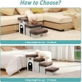 thumbnail image 5 of Dog Stairs for Small Dogs with Storage and Condo, 17.5" H Foldable Pet Stairs for Small Medium or Puppy Dogs and Older Cats, Dog Steps for Bed or Couch, 13x35x17.5 inch, 4 Tiers,Brown, 5 of 16