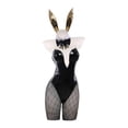 thumbnail image 3 of Disfraz de conejita blanca de diosa de la victoria de ROLECOS NIKKE, traje de conejita negra, traje de cosplay sexy para mujer, monos blancos y negros, 3 of 5