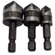 thumbnail image 1 of Avellanadores madera DrillBlack 3pzs 121619mm Negro Acero Avellanador VentDepot MXDBK-001, 1 of 2