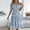 Blue, variant on Sakmal Short Sleeve Sundresses Womens Square Neckline Long Floral Black Dresses ,Sizes S-XL