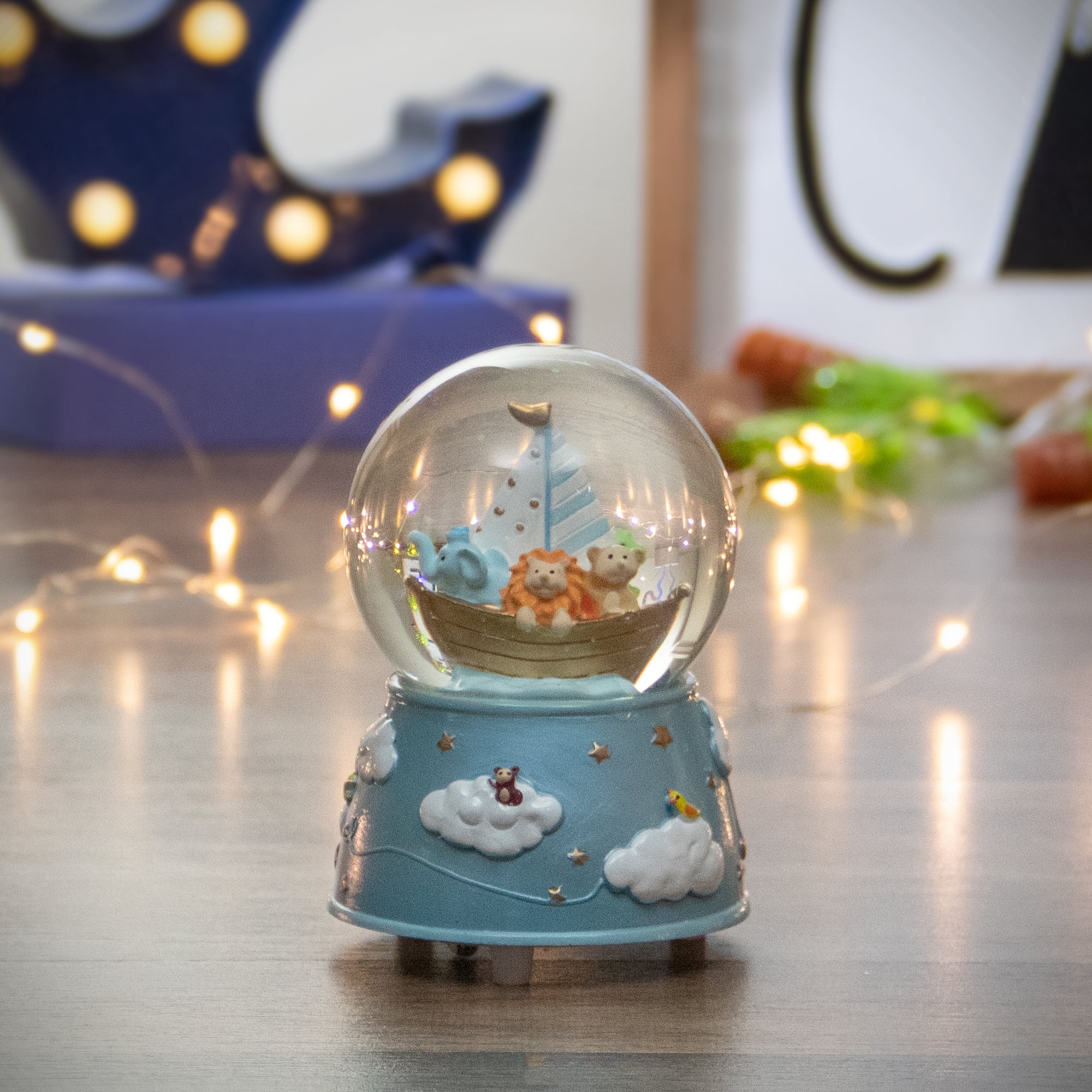 Northlight 5" Children's Blue Sleepy Time Musical Snow Globe