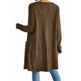 thumbnail image 4 of Cardigan Sweaters for Women Open Front Cardigan Casual Loose Fall Sweater with Pockets Brown M, 4 of 9
