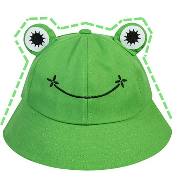 Pengtai Cute Frog Bucket Hat Funny Beach Sun Hat Fishing Hat For Women Teen Girls Other Kinder: 51-53 Cm