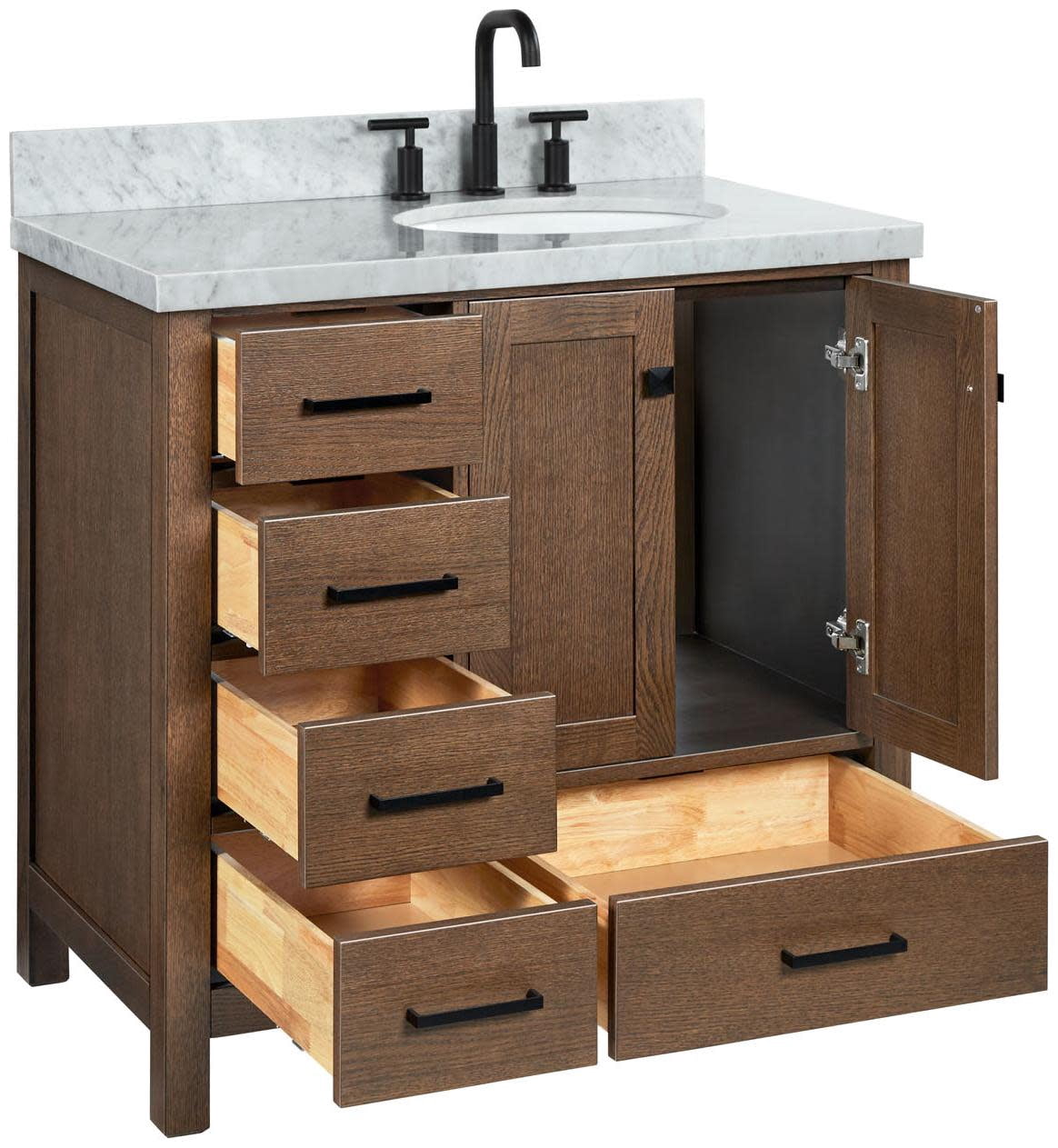 Ariel A037S-R-VO-GRY Cambridge 37" Free Standing Single Basin Vanity Set - Grey