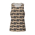 thumbnail image 4 of Fotbe Dachshund Dog Woof Pattern Men's Quick Dry Workout Tank Top Gym Muscle Tee Fitness Bodybuilding Sleeveless T Shirt Breathable Workout Shirt-Small, 4 of 9