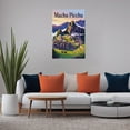thumbnail image 5 of Vintage City Travel Poster of Machu Picchu Peru with Misty Mountain Scene Print Poster, 5 of 8