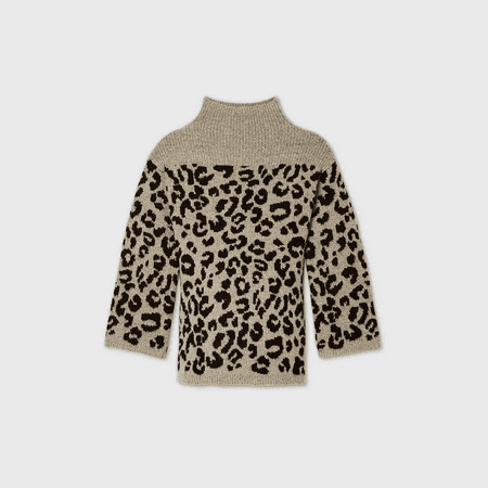 

Ingrid & Isabel Maternity Animal Print Mock Turtleneck Pullover Sweater - Brown/Black XX-Large