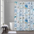 thumbnail image 5 of Summer Ocean Shower Curtains for Bathroom, Turtle Octopus Starfish Anchor Washable Fabric Shower Curtain with Hooks Waterproof Bathroom Decor Sets, 72 x 84 Inches, 5 of 9