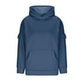 thumbnail image 5 of Women's Oversized Hoodies Fleece Sweatshirts with Pocket Fall Fashion Comfy Pullover Sweatshirt Winter Loungewear, 5 of 6