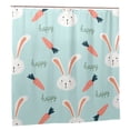 thumbnail image 2 of YFYANG Waterproof Bathroom Shower Curtain, Carrot Bunny Doodle Shower Curtain Set with Hooks, Home Bathroom Tub Decor - 72 "x72", Plastic Hooks, 2 of 6