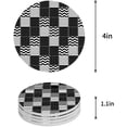 thumbnail image 1 of RYLABLUE Modèle de Vague de Style Ensemble de 4 Coaster Rond pour les Boissons, Absorbant en Céramique Coasters en Pierre Tapis de Tasse avec Base en Liège pour la Maison Cuisine Salle Café Table Bar Décor, 1 of 5