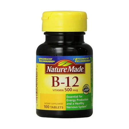 La vitamine B-12 500 comprimés Supplément mcg, Par Nature Made - 100 Ea, Pack 2