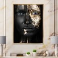 thumbnail image 2 of Portrait of A African American Girl with Gold Makeup 24 in x 32 in Framed Photography Canvas Art Print, by Designart, 2 of 5