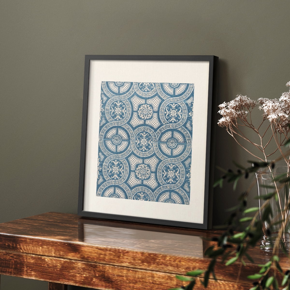 Vintage Abstract Print LXXII - 14in. x 11in. Vintage Framed Print in Black Wood Frame