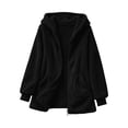 thumbnail image 5 of Womens Fleece Jacket Fashion Soft Plush Zip Up Outerwear with Pockets & Ribbed Cuffs for Winter, 5 of 9