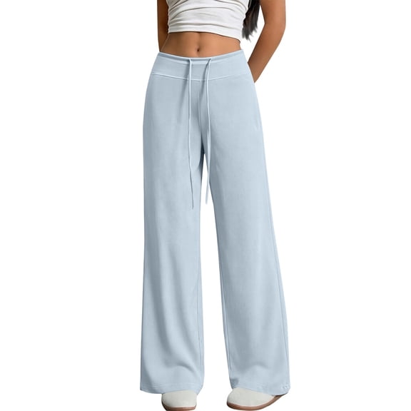 Endives Women's Casual Pants Elastic Waist Summer Yoga Pants Drawstring Stretch Active Pants Casual Work Trousers Wide Leg Pants for Women