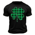 thumbnail image 3 of lcziwo St Patricks Day Shirts for Men Lucky Four Leaf Clover Graphic Tees Irish Trendy Short Sleeve Pullover Tops Crew Neck Regular Fit Fitness T Shirts Vacation Sale,Black,L, 3 of 6