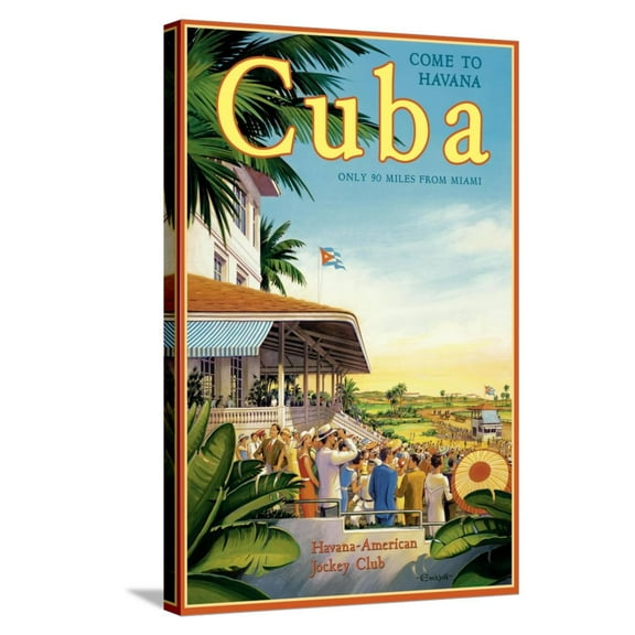 Art.com Cuba and American Jockey Stretched Canvas Print Wall Art by Kerne Erickson, 16" x 24"