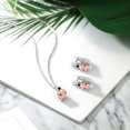 thumbnail image 4 of Gem Stone King 6.07 Ct Peach Nano Morganite Black Diamond 925 Silver Pendant and Earrings Jewelry Set, 4 of 4