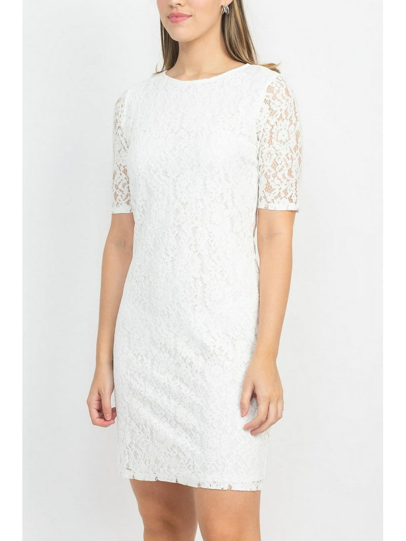 women's nina leonard lace sheath dress Women's Nina Leonard Floral Lace Sheath Cocktail Dress Color: Black Size:  MEDIUM