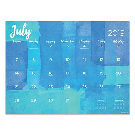 July 2019 - June 2020 Watercolor Mini Desk Pad