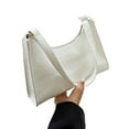 thumbnail image 1 of Women Handbag Glossy Textured Faux Leather Solid Color Zipper Gift Large Capacity Ladies Single Shoulder Bag Purse Dating Use, 1 of 10