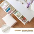 thumbnail image 4 of Lineslife White Vanity Table Set with Mirror and Lights, Makeup Vanity Desk Dressing Table with 2 Drawers, 6 Shelves & Cushioned Stool for Bedroom Bathroom, White, 4 of 11