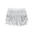 thumbnail image 4 of iEFiEL Kids Girls Shiny Sequins Tassels Briefs Bottoms Dance Performance Competition Underwear White 8, 4 of 5
