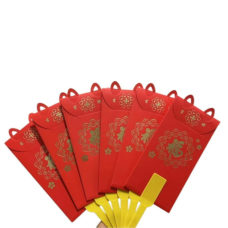 Fan Chinese New Year Red Money Envelope Fun Hongbao Red Packet Red Money Bag