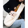 thumbnail image 2 of Tongliya 1pcs Cloth Outing Bag Puppy Bag Pet Backpack Canvas Single Shoulder Cat Bag Diagonal Step Out Carrying Bag Small (Applicable Weight Less than 8kg) Pure White (No Bears), 2 of 7