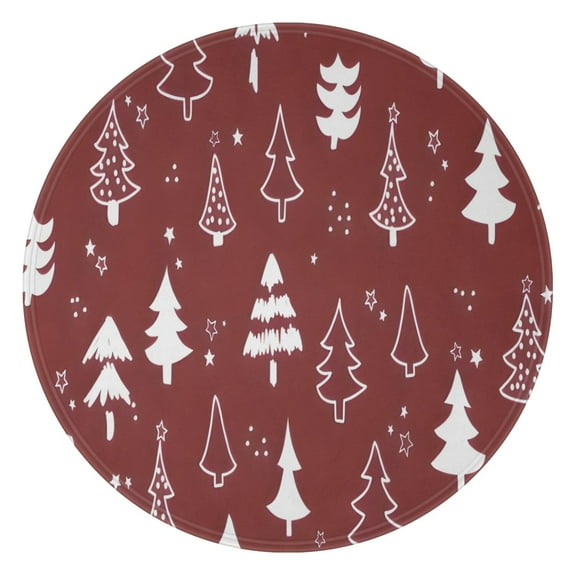 Red Christmas Tree and Star Pattern Round Blanket,Comfortable Soft Flannel Throw Blanket,All Season,Warm Lightweight Blankets for Sofa Bed Couch Living Room Chair 47"x47"