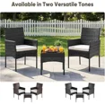 thumbnail image 2 of G-ocean 3 Pcs Outdoor Patio Conversation Wicker Furniture Set with Cushions and Tempered Glass Table for Outdoor, Garden, Porch, Black, 2 of 6