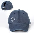 thumbnail image 4 of Only Moment Navy Baseball Cap for Men Women Blended Fabric Men Women Washed Distressed Twill Cotton Baseball Cap Vintage Adjustable Dad Hat One Size, 4 of 4