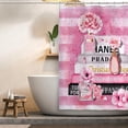 thumbnail image 4 of High Fashion Shower Curtain, Pink & Black Luxury Shower Curtain, Waterproof Polyester Fabric Shower Curtains Bathroom Decor with 12 Hooks 72 x 72 Inches, 4 of 5