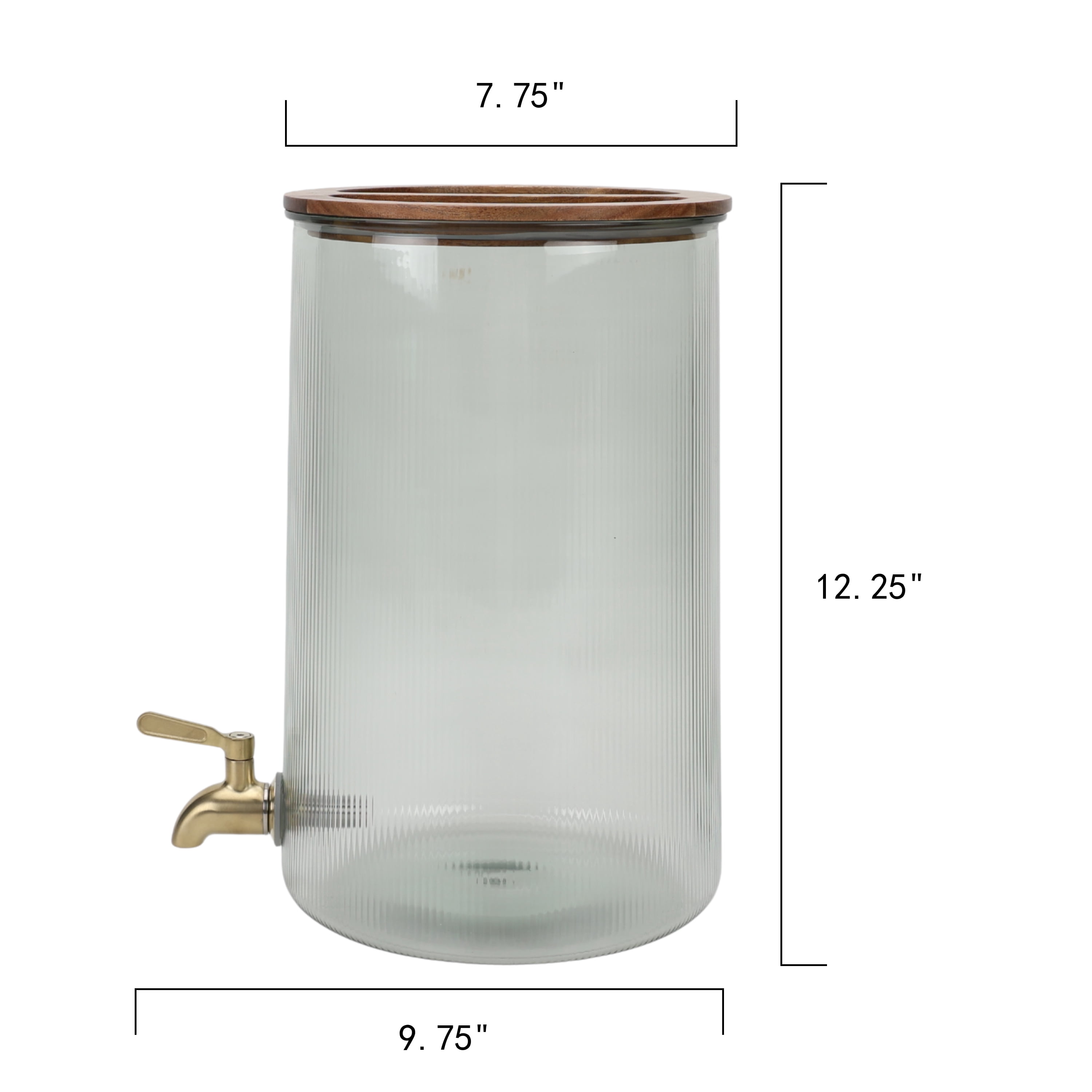 Better Homes and Gardens 2-Gallon Green Countertop Beverage Dispenser with Acacia Wood Lid