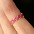 thumbnail image 3 of Baguette Ruby Eternity Band Ring, July Birthstone Ring, Pink Gemstone Ring, Handmade Jewelry, Minimalist Jewelry, Gift For Her, 3 of 5