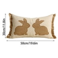 thumbnail image 3 of Funda de cojín bordada con conejito de algodón y lino, funda de almohada de poliéster, 3 of 6